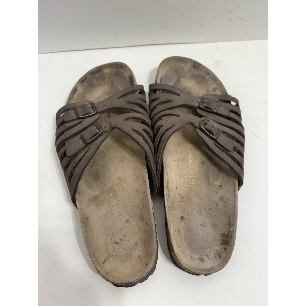 Birkenstock Granada Brown Leather Soft Footbed Sandals Women's Size 40 9, 9.5 - Picture 2 of 5
